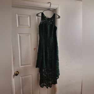 A-line lace high low dress